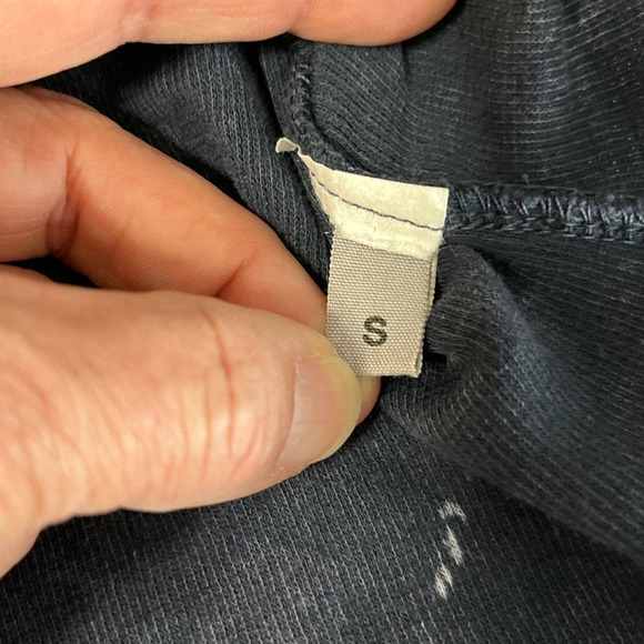 Women's Distressed Oversized Crop Top Small Waffle Knit Casual Pullover Cut Out - Picture 4 of 9